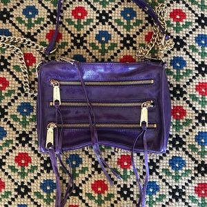 Purple Rebecca Minkoff 5-Zip Crossbody Bag